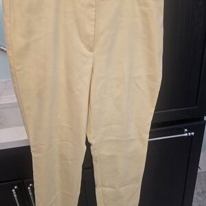 White House Black Market Cream Straight Leg Pants